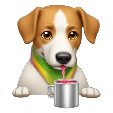 gay dog drinking mate sticker