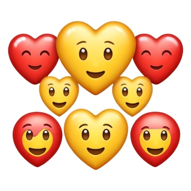 Gere um coração com emojis de coração sticker