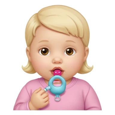 a baby girl with pacifier sticker