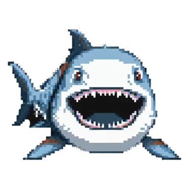 shark with white teeth face on sticker