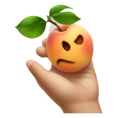 grabbing a peach sticker