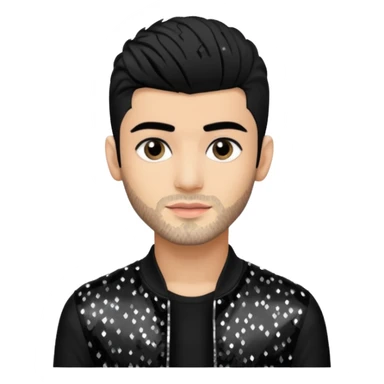 Zayn Malik from One Direction with light skin, black hair, black sequin outfit sticker