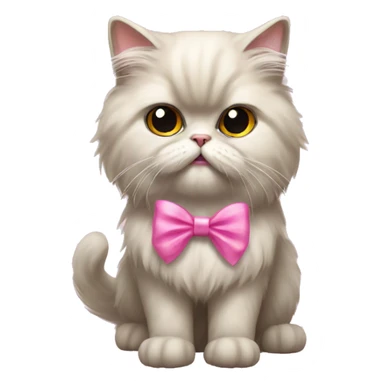 Persian cat with a pink bow  sticker