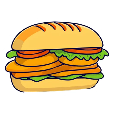 ciabatta sandwich with chicken sticker