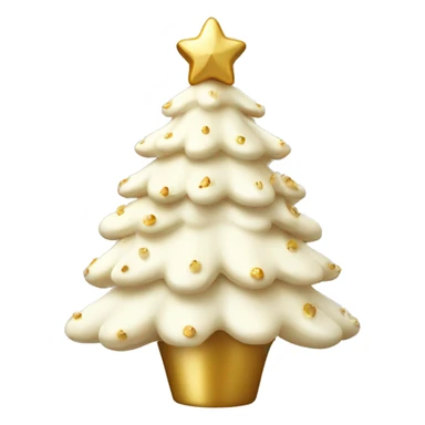 vanilla  Christmas tree with white and gold decorations sticker