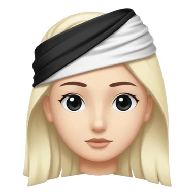 Drapeau blanc  avec une tete  noir de profile tourner sur la gauche avec un bandeau blanc nouer sur le front  sticker