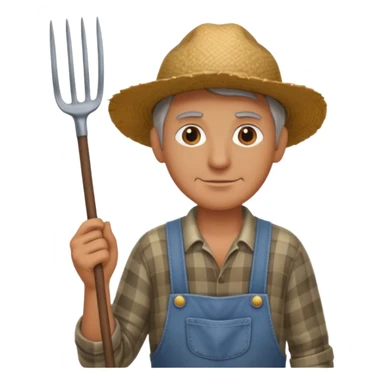 farmer with pitchfork sticker