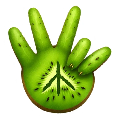 Peace sign hand emoji but its kiwi skin sticker