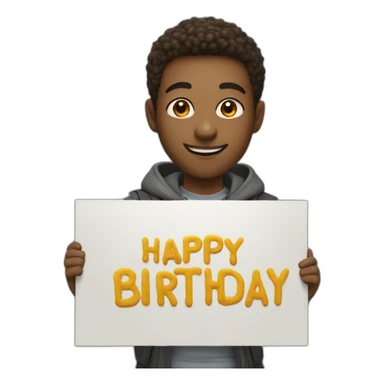 Student holding a sign that says "Happy Birthday KNUKIM"  sticker