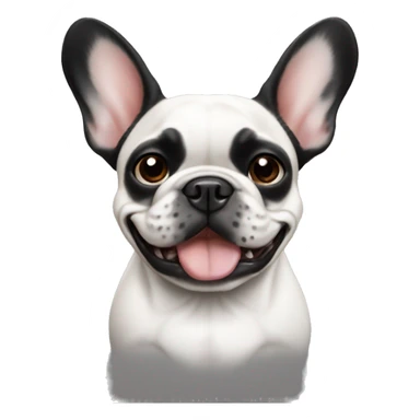 French bulldog with black and white face, smiling sticker