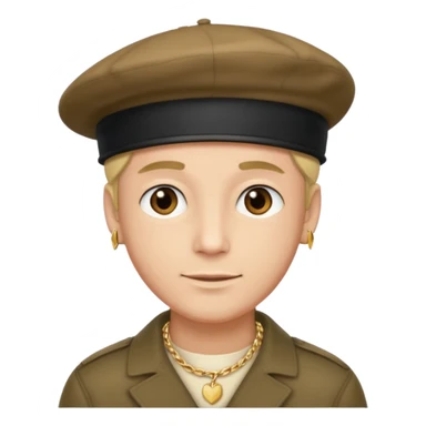 man with beret and necklace sticker