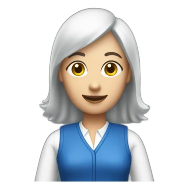 Ikea manager woman with white gloves and blue  vest sticker