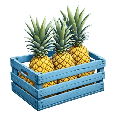pineapples in a blue crate sticker