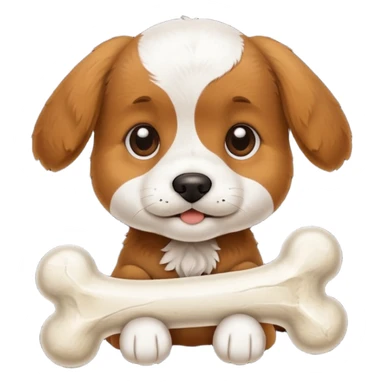 puppy with bone sticker