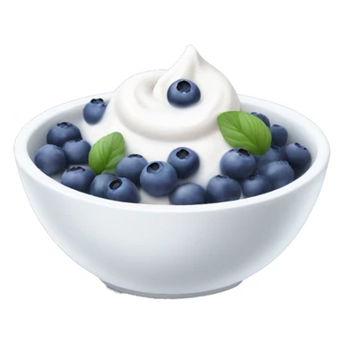 White bowl with yogurt and blueberries sticker
