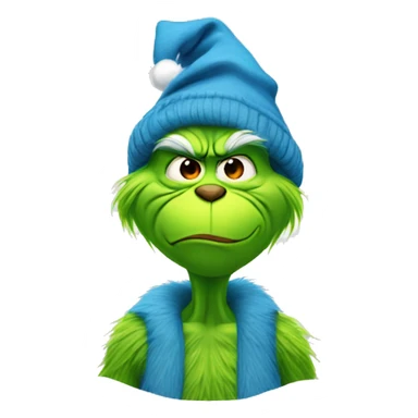 grinch blue with halloween clothes sticker