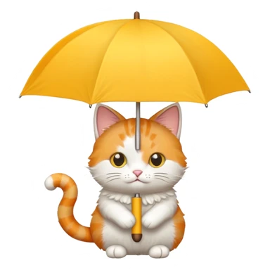 Cat with yellow umbrella sticker