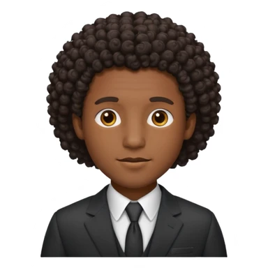 curly-haired black man in a suit sticker