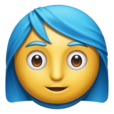 Sadece mavi renkte olan bir fransız kornası sticker