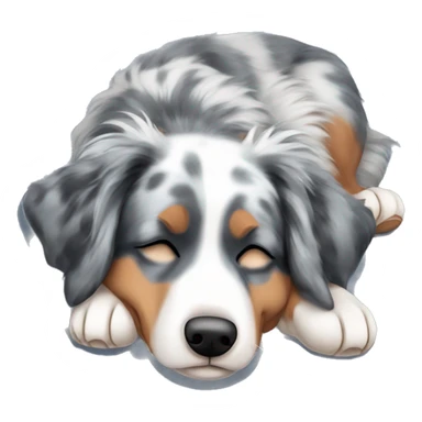 Blue Merle Australian shepherd sleeping on his back sticker