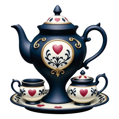 Isolated, detailed illustration of the most incredibly modern, gothic style of disney's Alice in wonderland tea party
figurine imaginable, toy style. sticker