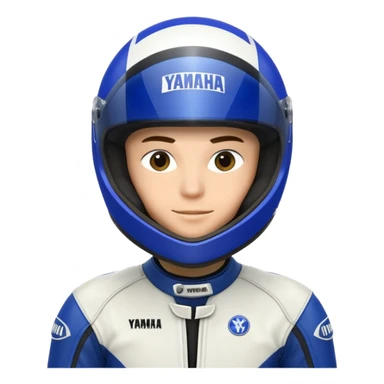 yamaha motorcycle racer with full face helmet sticker