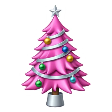 Pink Christmas tree sticker
