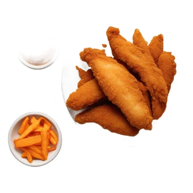 Chicken tenders and sweet potato fries sticker