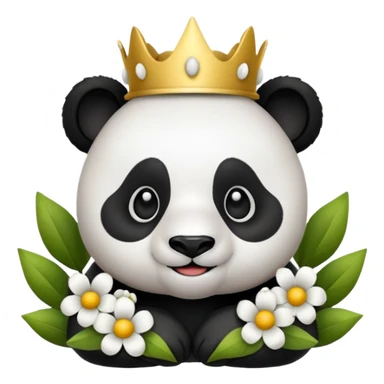 Panda con corona di fiori sticker