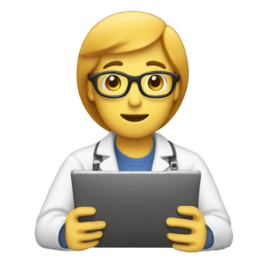 Show a person engaged in researching and analyzing content sticker