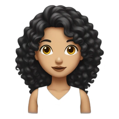 Saudi girl with a long black curly hair  sticker