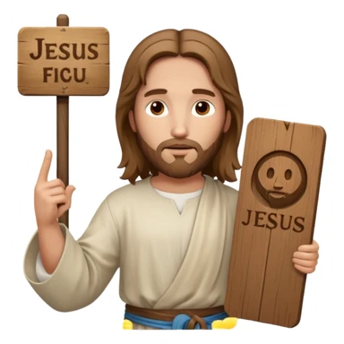 Jésus avec une pancarte dans ses mains dans ses mains sticker