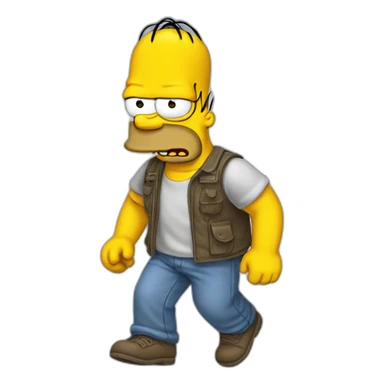 Hommer simpson qui travaille sticker