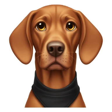 Viszla breed dog wearing black vest  sticker