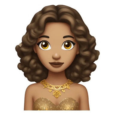 Create the zodiac sign leo as a brunette girl with elaborate makeup and dress that matches the zodiac sign  sticker