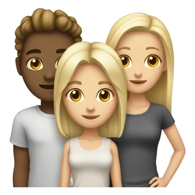 3 best friends, 1 a tall skinny blonde hair male, 1 shorter lesbian with long brunette hair, and one cute blonde female whose eyes looked stoned  sticker