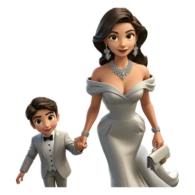 siblings in formal attire sticker