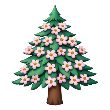 sapin avec fleurs de cerisier sticker