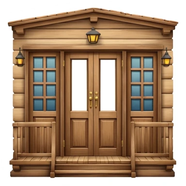 doors and balcony made out of wood sticker