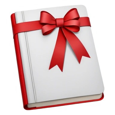 white journal with ribbon sticker