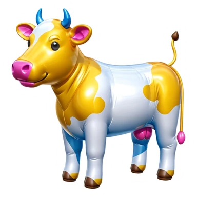   jeff koons style inflatable SPAM cow sculpture  sticker