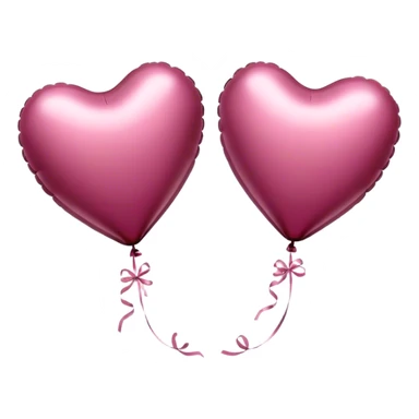 metallic heart-shaped balloons in burgundy and pink  sticker