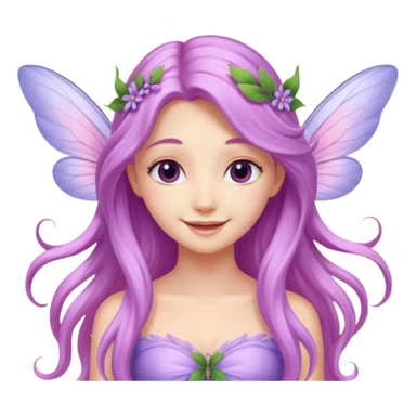 Lilac and pink fairy with wings but you can see her whole body and make her super pretty with long hair  sticker