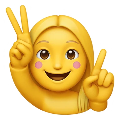 emoji face smiling with peace sign hand sticker