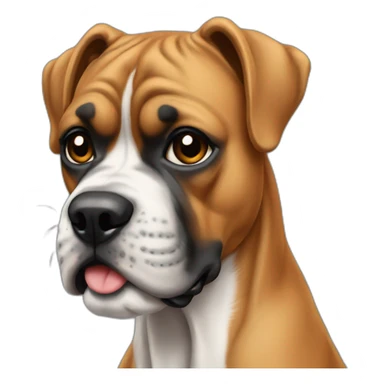 Boxer chien blanc sticker