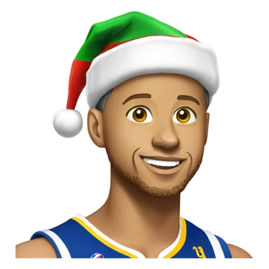 Stephen curry wearing Christmas hat sticker