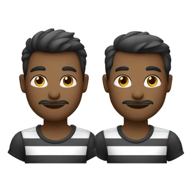 Dois homens abraçados com camisa de listras preta e branca  sticker