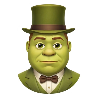 Шрек в монокле и шляпе мафиози sticker