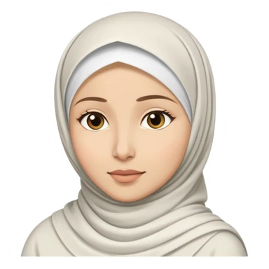 Muslim woman wearing all white hijab in sajdah sticker