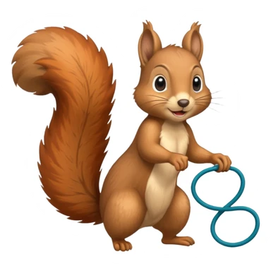 Squirrel skipping rope sticker